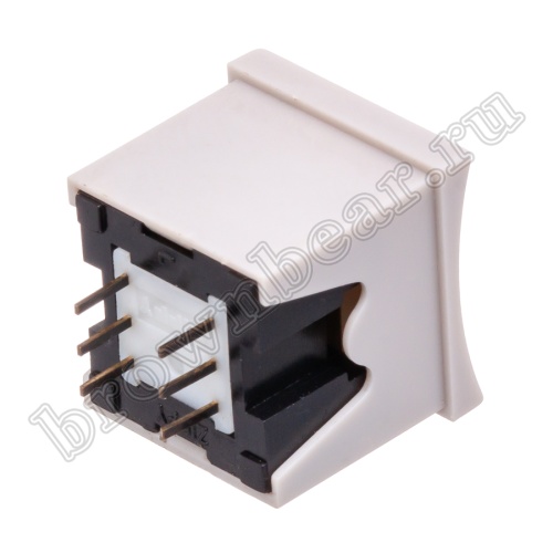 Кнопка мини без фиксации, желтая в сером корпусе PSM2-0-Y-G   фото 4