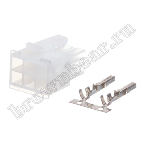 Разъем питания Mini-Fit 6 контактов, гнездо на кабель, шаг 4,2мм MF-6F/2 фото 2