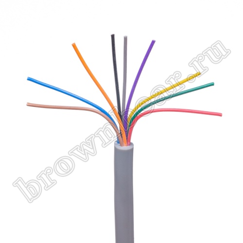 Кабель сигнальный коммуникационный 9 проводов, 28AWG, бухта 50м, неэкранированный, серый SIN YU