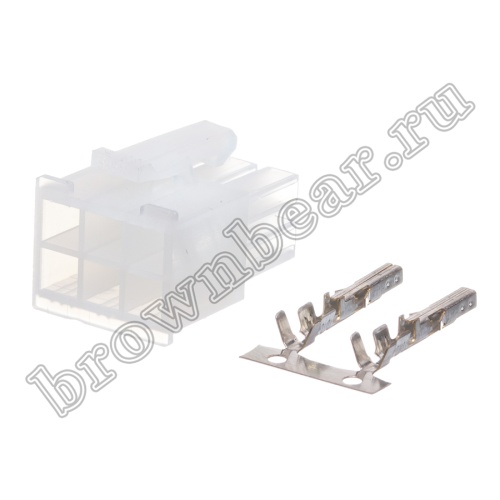 Разъем питания Mini-Fit 6 контактов, гнездо на кабель, шаг 4,2мм MF-6F/2 фото 2