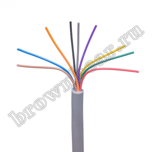 Кабель сигнальный коммуникационный 9 проводов, 28AWG, бухта 50м, неэкранированный, серый SIN YU
