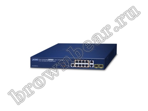 GS-5220-8P2T2S Управляемый L2+ коммутатор Planet, 8 портов 10/100/1000Мбит/с 802.3at РоЕ, 240 Ватт, 2 комбо порта RJ-45/SFP 100/1000Мбит/с