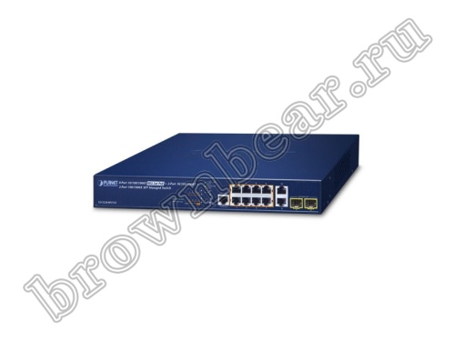 GS-5220-8P2T2S Управляемый L2+ коммутатор Planet, 8 портов 10/100/1000Мбит/с 802.3at РоЕ, 240 Ватт, 2 combo порта RJ-45/SFP 100/1000Мбит/с