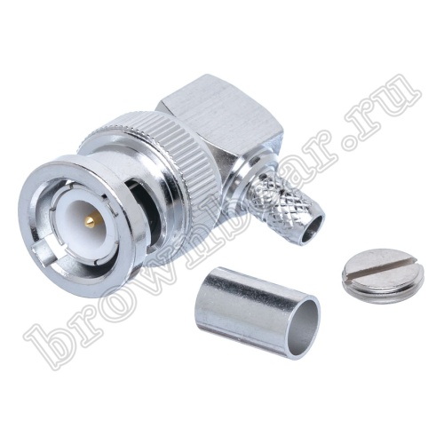 Разъем BNC штекер на кабель RG-58, угловой, обжим BNC-LC58P фото 4