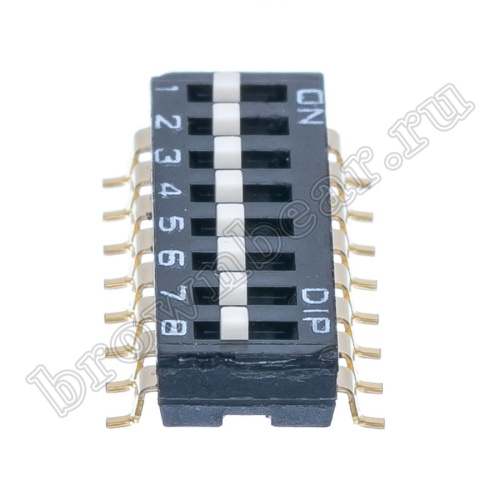 Переключатель Dip-Switch 8 контактных групп, планарный SWD4-8 фото 2