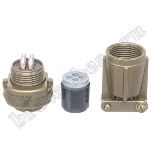 Разъём Amphenol серии MS, 4 контакта, розетка на кабель, тип 14S, резьбовой MS3106E-14S-2S фото 6