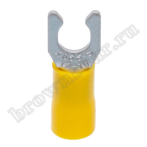 Клемма вилочная обжимная тип "U" 5.3 мм на провод 4.0 - 6.0 мм² с защелкой, изолированная, кратно 100шт. TYLI-5.5-5 фото 5