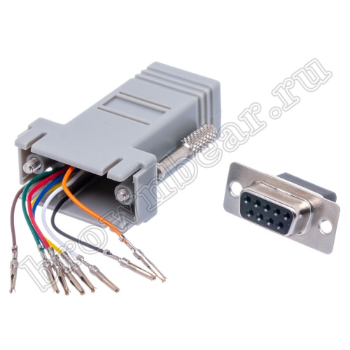 Переходник D-SUB 9 гнездо - RJ45 гнездо GC-9FT8 фото 3