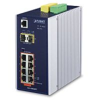 IGS-10020PT Промышленный управляемый L3 коммутатор Planet, 8 портов PoE 1Гбит/с, 2 порта SFP 2.5Гбит/с