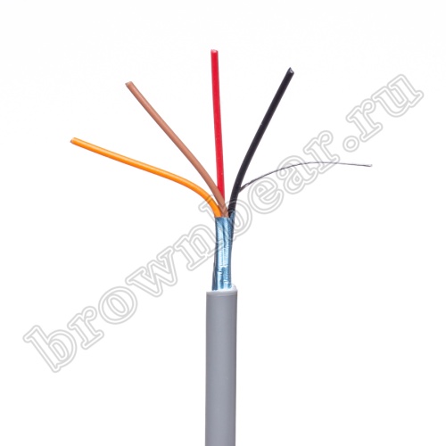 Кабель сигнальный коммуникационный 4 провода, 26AWG, бухта 50м, экранированный, серый SIN YU