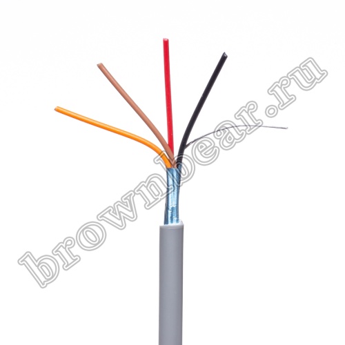 Кабель сигнальный коммуникационный 4 провода, 26AWG, бухта 50м, экранированный, серый SIN YU