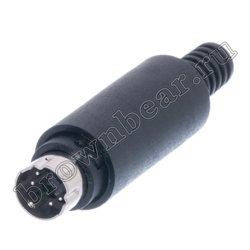 Вилка mini DIN 4 контакта на кабель, SVHS MDN-4M