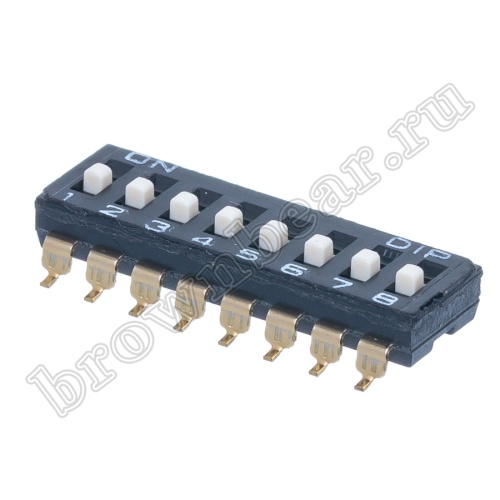 Переключатель Dip-Switch 8 контактных групп, планарный SWD4-8