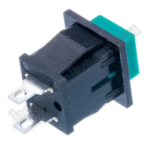 Кнопка без фиксации, квадратная на блок крепление защелка, НР, зеленая PSW-9AG фото 5