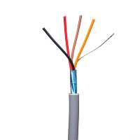 Кабель сигнальный коммуникационный 4 провода, 24 AWG, бухта 50м, экранированный, серый 