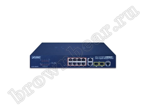 FGSD-1008HPS Управляемый L2/L4 коммутатор Planet, 8 портов 10/100Мбит/с 802.3at РоЕ, 125Ватт, 2 combo порта RJ-45/SFP 1Гбит/с фото 3