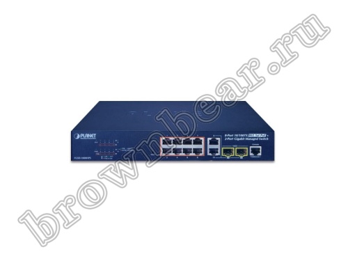 FGSD-1008HPS Управляемый L2/L4 коммутатор Planet, 8 портов 10/100Мбит/с 802.3at РоЕ, 125Ватт, 2 combo порта RJ-45/SFP 1Гбит/с фото 3