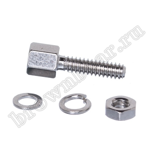 Винт шестигранный L=11мм для разъемов D-SUB, с внутренней резьбой 4-40 UNC, в комплекте гайка-шайба-гровер, упаковка 100шт. SCR-11/CA-0231 фото 7