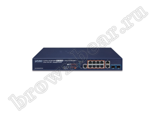 GS-5220-8UP2T2X Управляемый L3 коммутатор Planet 8  портов 10/100/1000Мб/с 802.3 bt POE 95Ватт,  2  порта 10/100/1000Мб/с,  2 слота SFP+ 10Гб/с, 240Вт фото 3