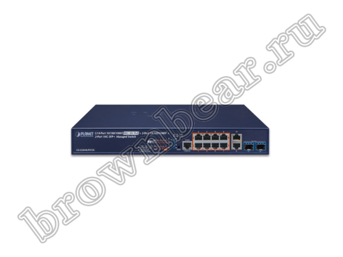 GS-5220-8UP2T2X Управляемый L3 коммутатор Planet 8  портов 10/100/1000Мб/с 802.3 bt POE 95Ватт,  2  порта 10/100/1000Мб/с,  2 слота SFP+ 10Гб/с, 240Вт фото 3