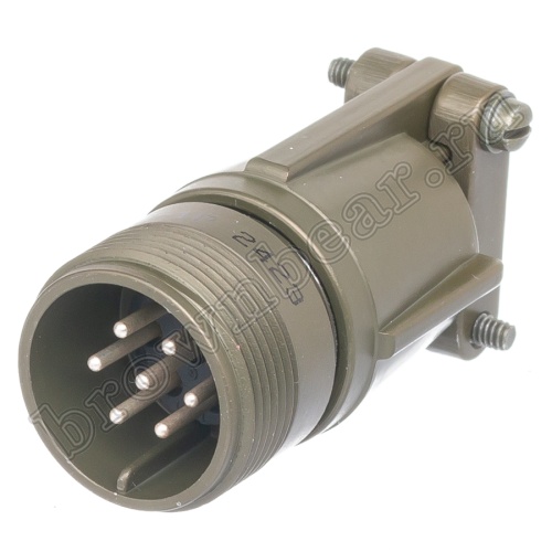 Разъём Amphenol серии MS, 7 контактов, вилка на кабель, тип 16S, наружная резьба MS3101E-16S-1P