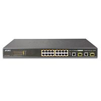 FGSW-1816HPS Управляемый L2/L4 коммутатор Planet, 16 портов 10/100Мбит/с 802.3at РоЕ, 220Ватт, 2 combo порта RJ-45/SFP 1Гбит/с