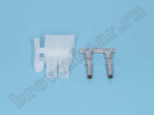 Разъем питания Mini-Fit 2 контакта, гнездо на кабель, шаг 4.2мм MF-2F фото 4