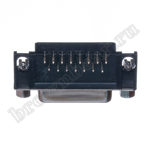 Разъем D-SUB 15 контактов, гнездо на плату, прямой угол  7.2мм DRB-15FA фото 2
