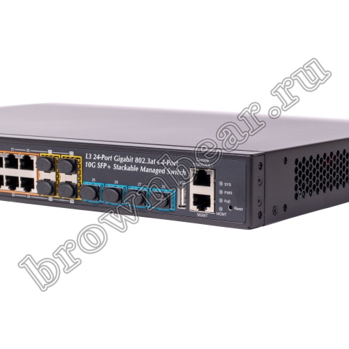 SGS-6341-24P4X Управляемый L3 стекируемый PoE коммутатор Planet, 24 портa 1Гбит/с, 4 порта 10Гбит/с SFP+ фото 6