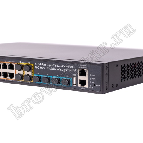 SGS-6341-24P4X Управляемый L3 стекируемый PoE коммутатор Planet, 24 портa 1Гбит/с, 4 порта 10Гбит/с SFP+ фото 6