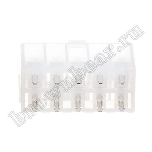 Разъем питания Mini-Fit 10 контактов, вилка на плату, шаг 4,2мм MF-10MA/2 фото 4