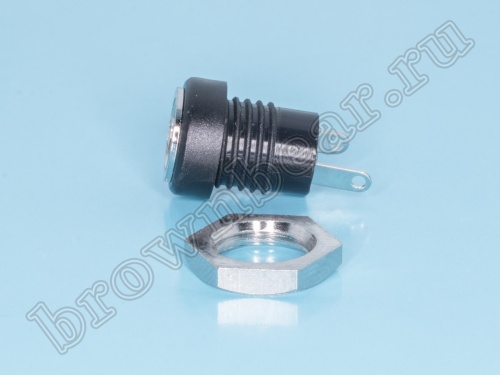 Разъем питания DC гнездо 2.5 x 5.5 мм, вилка на приборный блок, мини DJK-08B фото 3