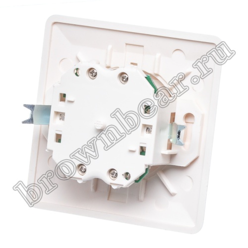 Розетка компьютерная встраиваемая двойная RJ-45, категория 6, тип KRONE, белая  фото 3