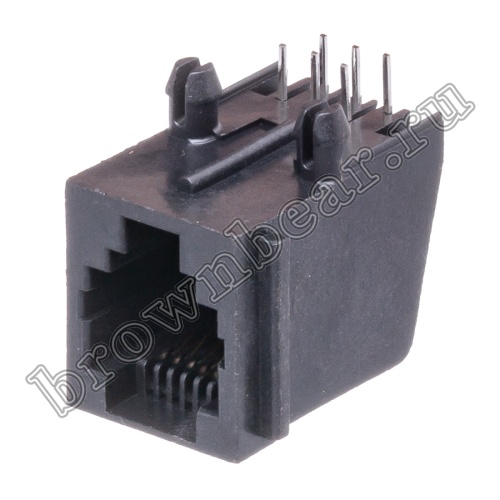Разъём RJ-12 гнездо на плату, 6P6C, тип 2 TJ2-6P6C