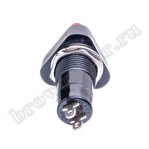 Кнопка без фиксации, треугольная на блок, НР, 220В, красная PSW-6C-R фото 4