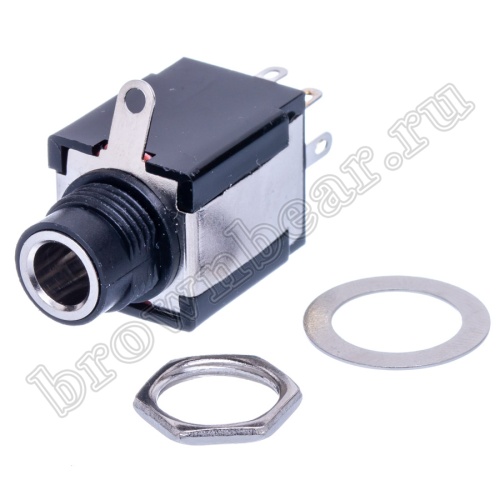 Разъём 6.35мм гнездо Jack 1/4" на приборный блок, стерео, 6 контактов AUB-23 фото 5