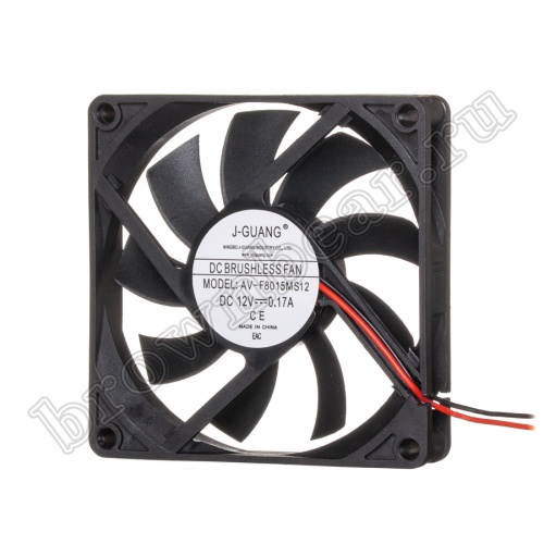 Вентилятор для корпуса 80х80х15, DC 12В, 0.17А, подшипник скольжения, AV-F8015MS12 фото 7
