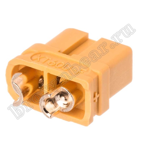 Разъем питания XT60 для АКБ, 2 контакта, розетка на кабель XT60U-F.G.Y фото 4