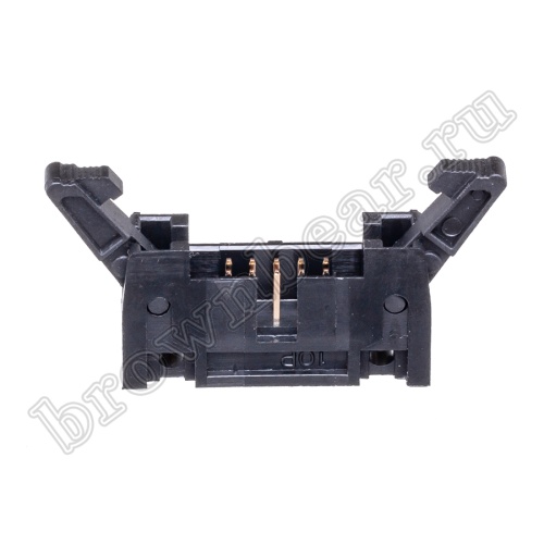 Разъем IDC 2х5 вилка на плату, с защелками, шаг 2.54мм, прямой угол SCM-10R фото 6