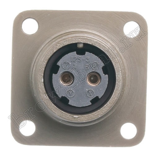 Разъём Amphenol серии MS, 2 контакта, розетка на блок, тип 12S, резьбовой MS3102E-12S-3S фото 5