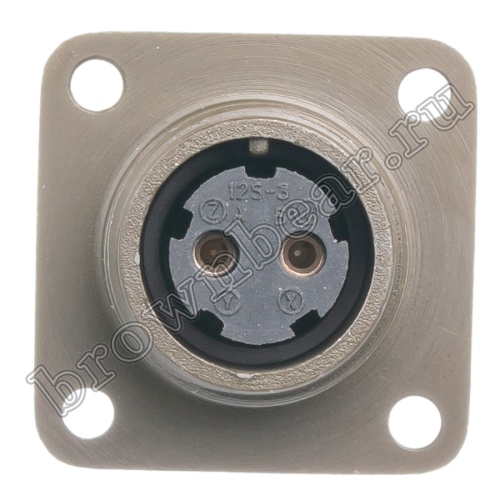 Разъём Amphenol серии MS, 2 контакта, розетка на блок, тип 12S, резьбовой MS3102E-12S-3S фото 2