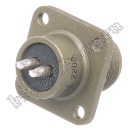 Разъём Amphenol серии MS, 2 контакта, розетка на блок, тип 10SL, резьбовой MS3102E-10SL-4S фото 5