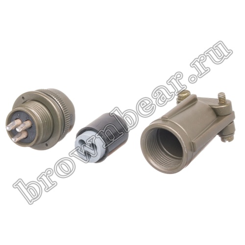 Разъём Amphenol серии MS, 3 контакта, розетка на кабель, тип 10SL, резьбовой MS3106E-10SL-3S фото 6