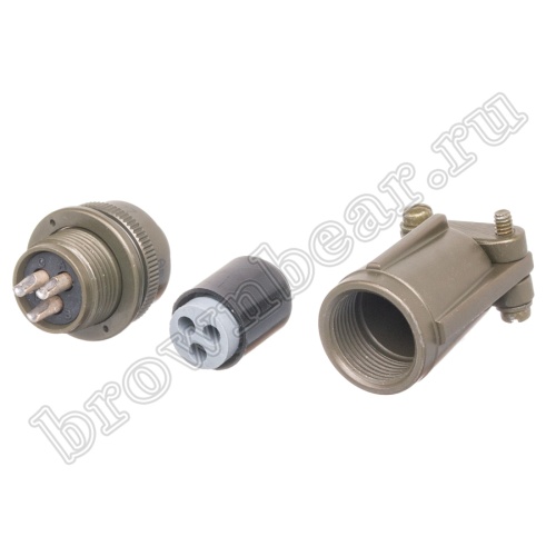 Разъём Amphenol серии MS, 3 контакта, розетка на кабель, тип 10SL, резьбовой MS3106E-10SL-3S фото 3
