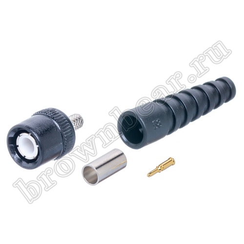 Разъем BNC штекер на кабель RG-58, обжимной, изолированный BNCI-C58P фото 7