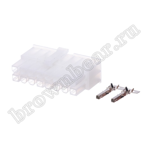 Разъем питания Mini-Fit 16 контактов, гнездо на кабель, шаг 4,2мм MF-16F