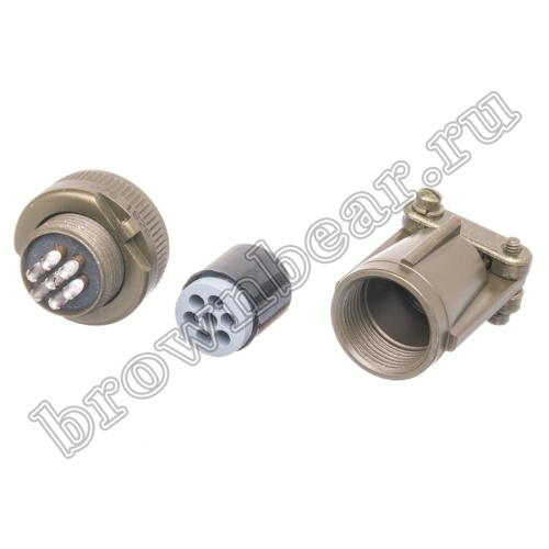 Разъём Amphenol серии MS, 7 контактов, розетка на кабель, тип 14S, резьбовой MS3106E-14S-A7S фото 7