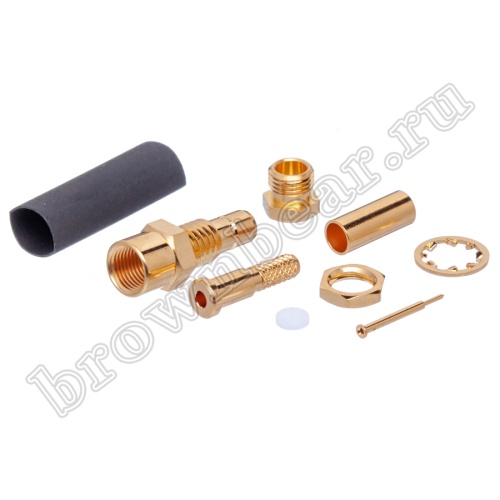 Разъем SMB вилка на кабель RG-174,188,316, обжимной, Amphenol, SMB1421G1-10GT30G-316U-50 SMB-C174P фото 2