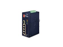 ISW-514PTF Промышленный неуправляемый коммутатор Planet, 4 порта 10/100Мбит/с 802.3at РоЕ, 1 порт SFP 100Мбит/с