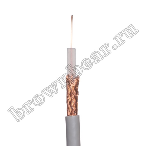Кабель коаксиальный RG-59 U, бухта 100м, серый PCnet